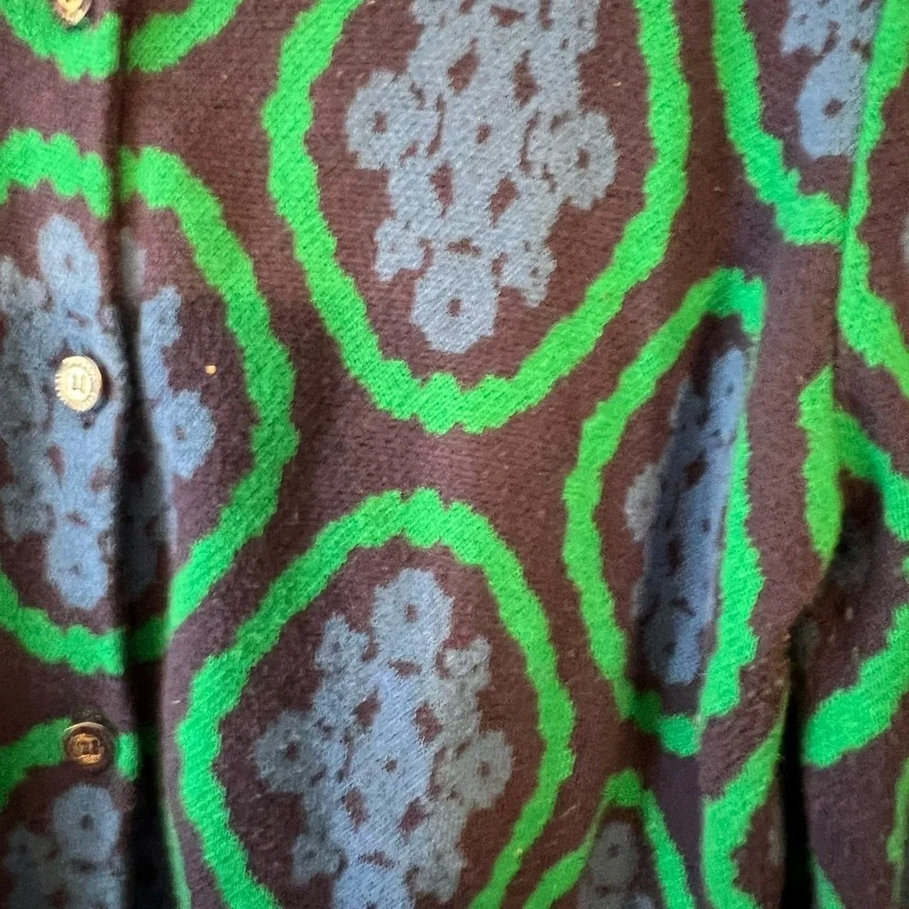 Blue Green Medallion Cardigan - Everyday Casual Work to Dinner EUC L #1428
